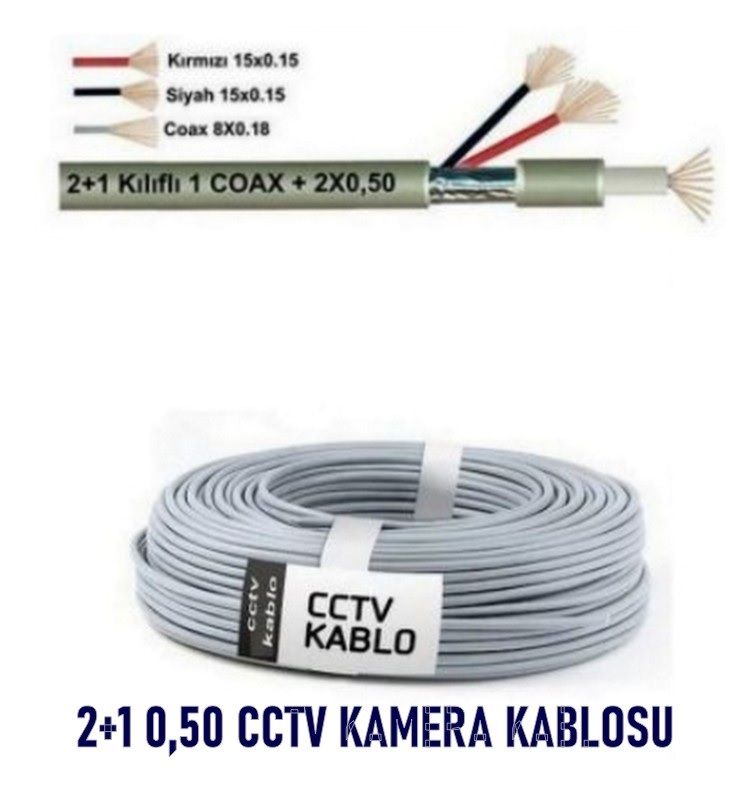 250 Metre 2+1 CCTV 0.50mm Kamera Kablosu (250Mt)