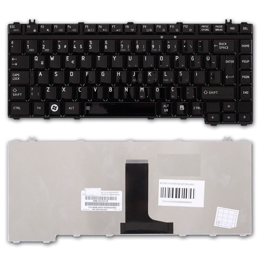 Toshiba Satellite A205 A210 A215 Klavye (Parlak Siyah TR)