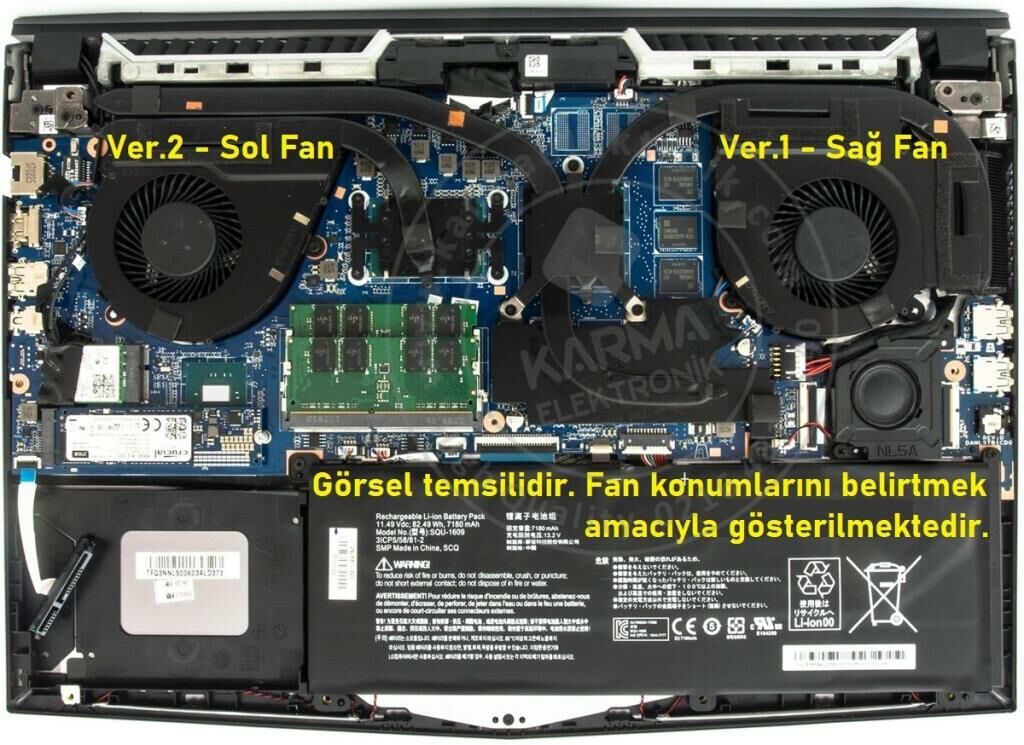 Casper Excalibur G780.1075-EQJ0X-B Notebook Fan, Ver.1 (Sağ Fan)