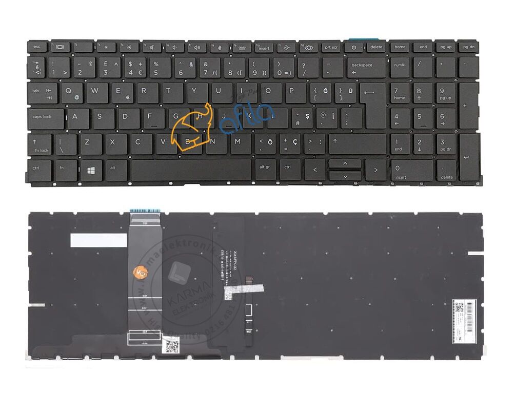 Hp ProBook 455 G9 Notebook Klavye - Tuş Takımı / Siyah - TR - Backlit