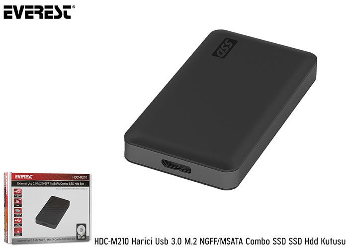 EVEREST External Usb 3.0 M.2 NGFF / MSATA Combo SSD Hdd Box HDC-M210