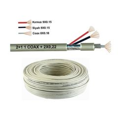 250 Metre 2+1 CCTV 0.22mm Kamera Kablosu (250M)