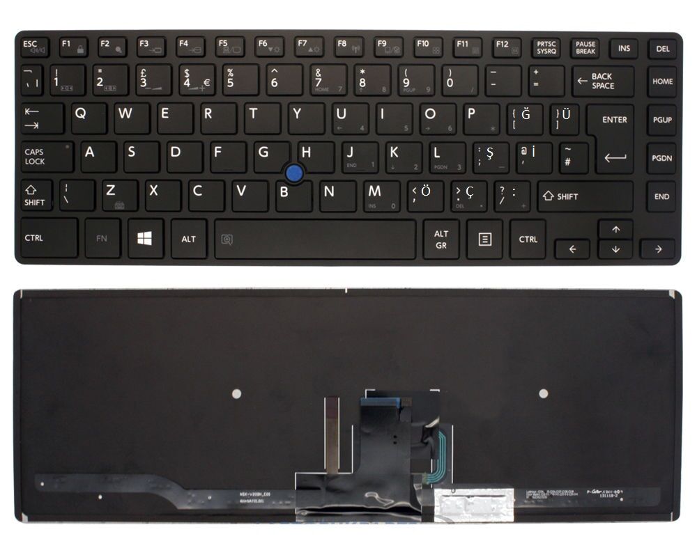 Toshiba Dynabook Tecra Z40-A, Z40t-A Klavye (Siyah TR) ışıklı
