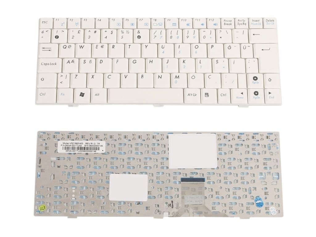 ASUS EEE PC 1000HG 1000HD 1000HEB Notebook Klavyesi Beyaz TR