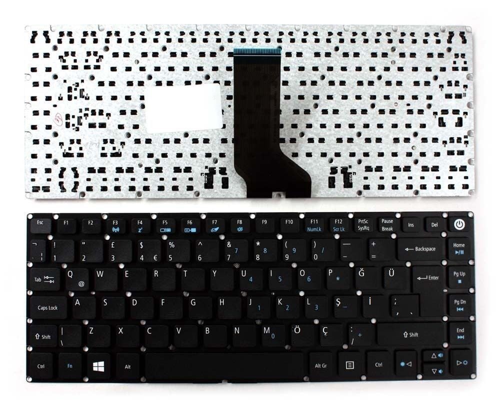 Acer Aspire 1 A114-31 Uyumlu Notebook Klavyesi, Laptop Tuş Takımı (Siyah TR)