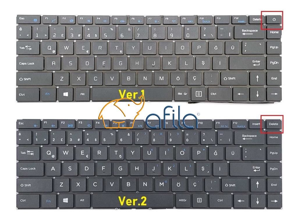 Casper Nirvana C350.5005-4D00T-F Notebook Klavye - Tuş Takımı / Siyah - TR - Ver.1 - Silver Üst Kasa