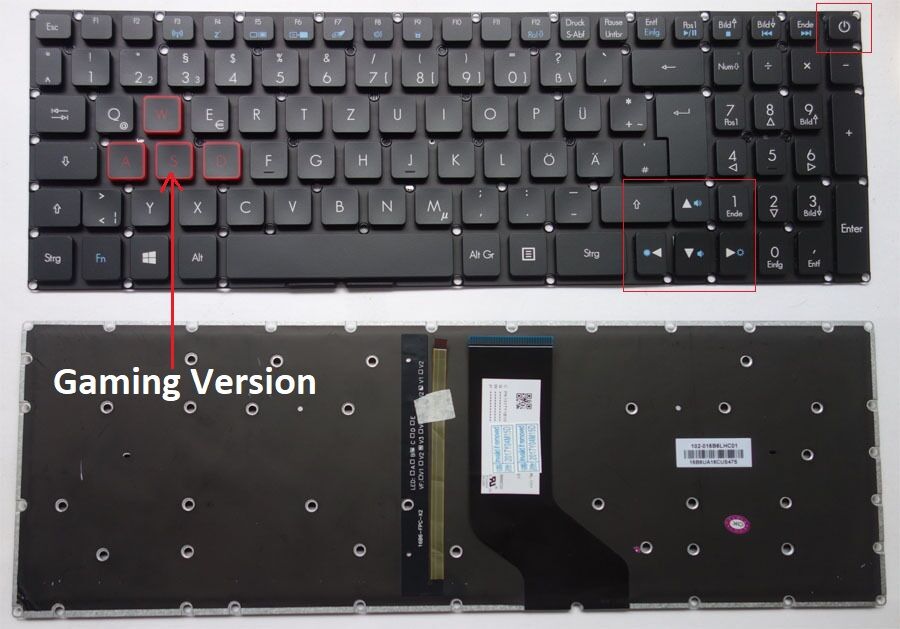 Acer Aspire Nitro 5 AN515 (N16C7) Notebook Klavyesi, Laptop Tuş Takımı (Siyah TR) Işıklı V2 / NBKL0018GM