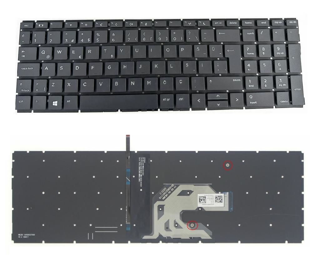 HP ProBook 450 G6 (8AC17ES) Notebook Klavyesi, Laptop Tuş Takımı (Siyah TR) ışıklı