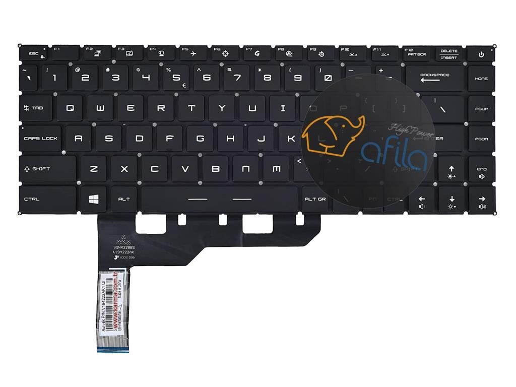 MSI GE66 Raider MS-1543 msi Notebook Klavyesi, Laptop Tuş Takımı (Siyah TR) RGB ışıklı