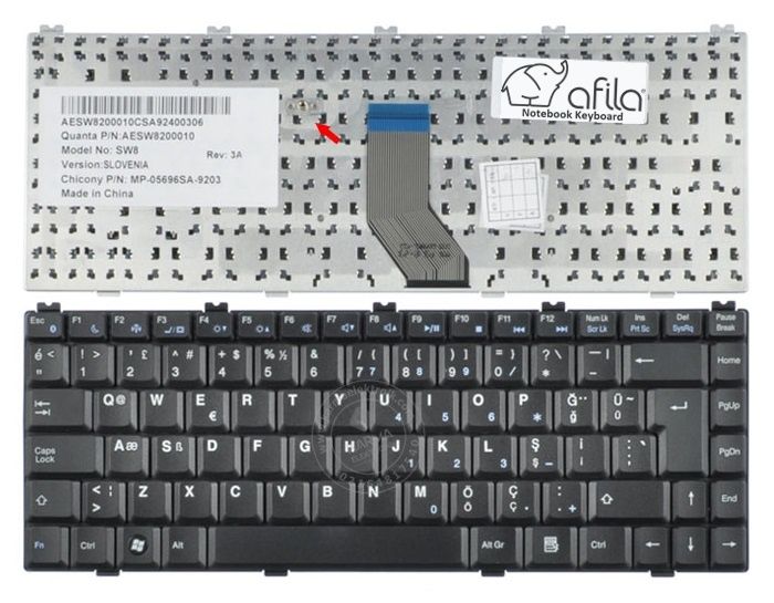 Aidata TW8 Notebook Klavyesi (Siyah TR)