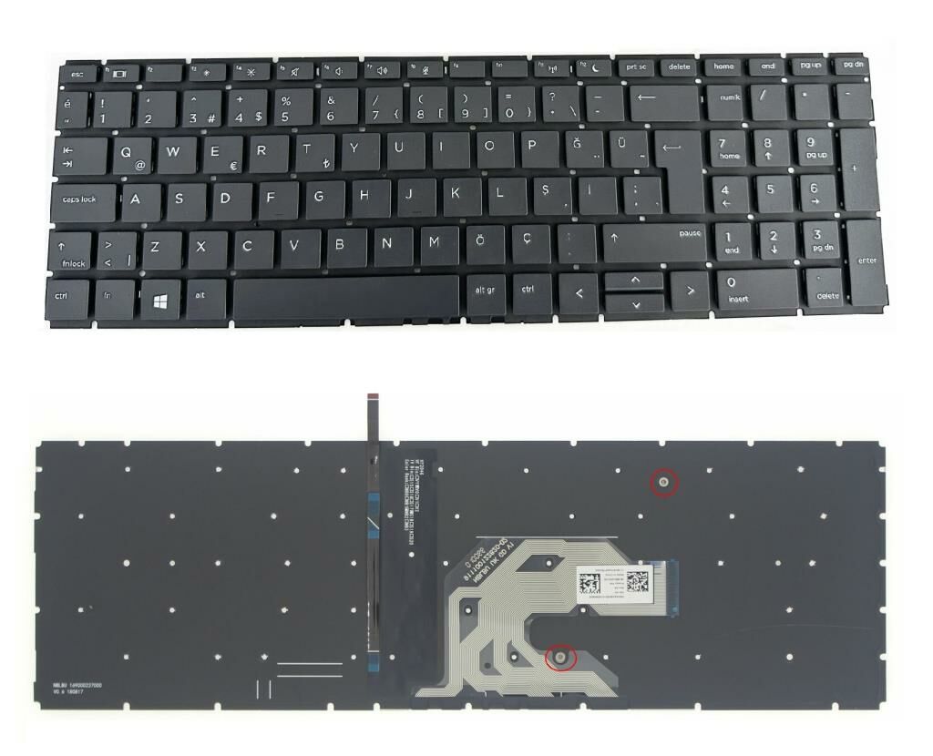 HP ProBook 450 G7 (9HP74EA) Notebook Klavyesi, Laptop Tuş Takımı (Siyah TR) ışıklı