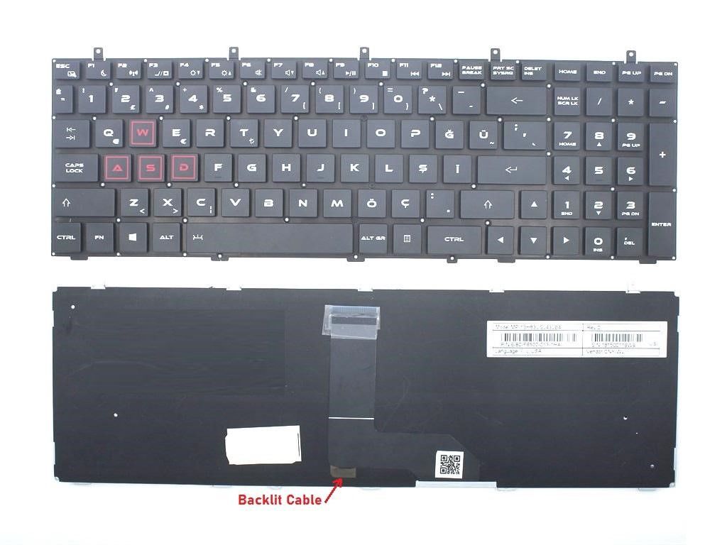 Casper Excalibur G700 Notebook Klavyesi, Laptop Tuş Takımı (Siyah TR) - Işıklı / KL0387