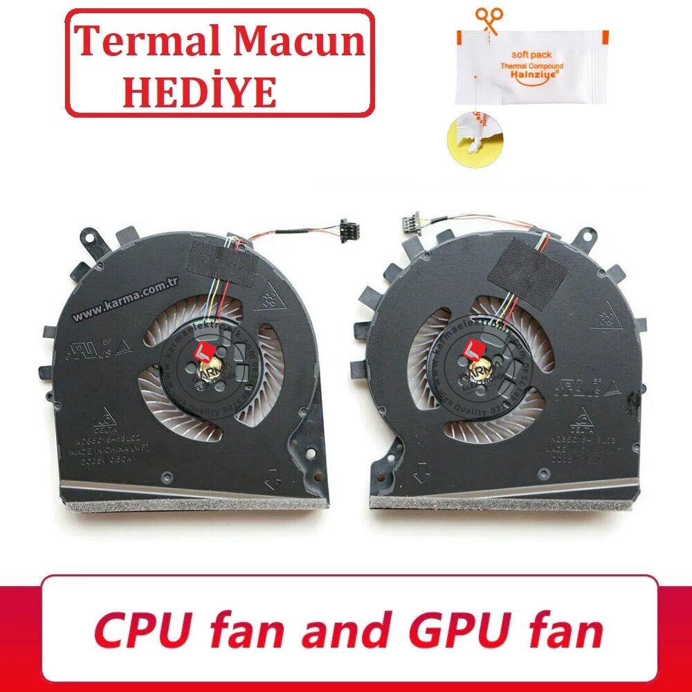 Hp Pavilion Gaming 15-DK0016nt 8UP15EA işlemci CPU, Ekran Kartı GPU Fanı, Sağ-Sol SET (1 Takım Fan)