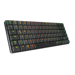 Rampage W-GRANITE Siyah/Gri Low Profile BLUE SWITCH Q RGB 2,4 ghz+ BT Mekanik Gaming Oyuncu Klavye