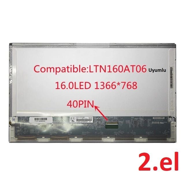 Asus K60, K60I, K60IJ, K60IL, K60IN 16.0 Lcd Ekran, Led Panel (2.el)