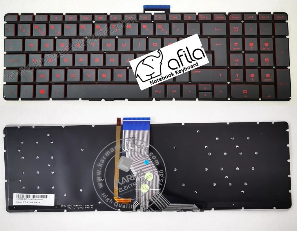 Hp Pavilion 17-G 17-G001NT Klavyesi (Kırmızı - Siyah TR)-IŞIKLI