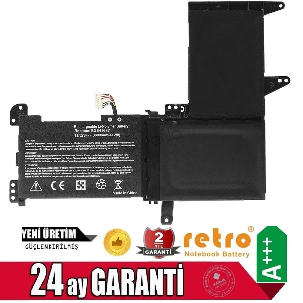 Asus S510UN-BQ121, S510UN-BQ131T, Bataryası Pili