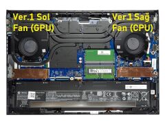 HP Victus 16-e1007nt (68S23EA04) Notebook Cpu + Gpu Fanı Takım - Ver.1 Sağ-Sol SET / 60W