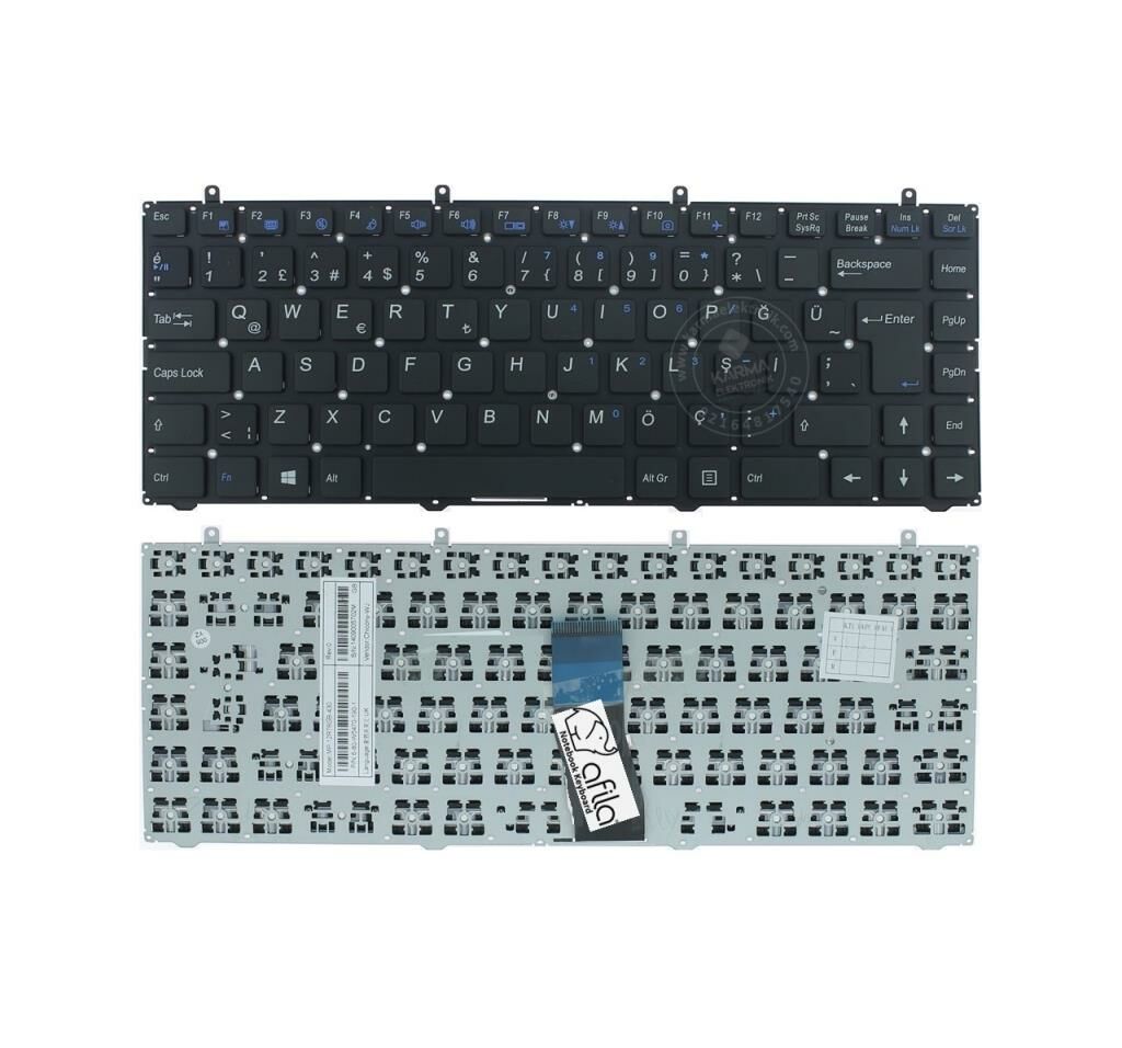 CLEVO W840SU Notebook Klavyesi - Siyah - TR
