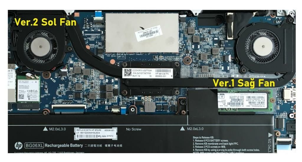 Hp EliteBook Folio 1040 G3 Notebook Fan / Ver.2 (Sol Fan)