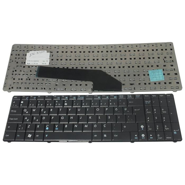 Asus F52, K50, K50IN, K51, K60, K61, K62, K70, K72, MB348-002 Notebook Klavyesi Siyah TR