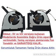 Asus TUF Gaming A15 FA507NV Notebook CPU+GPU Fanı Sağ-Sol SET (Ver.2 - 12V)