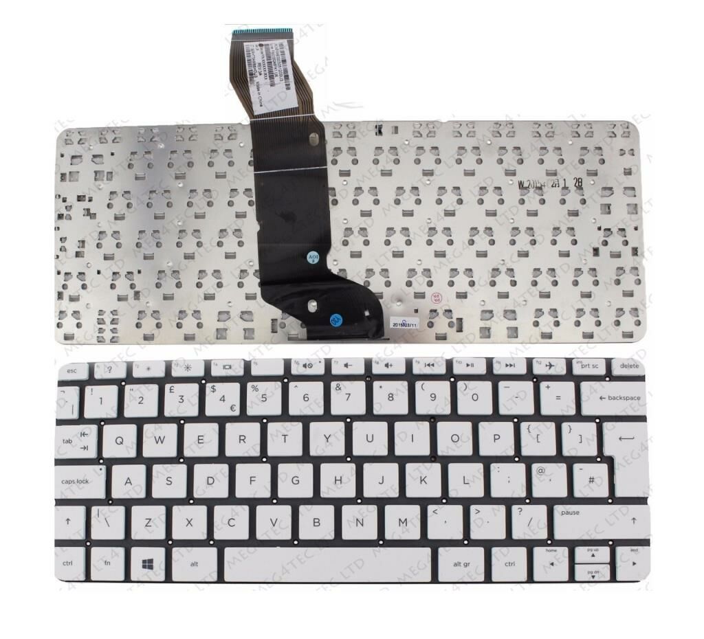 HP Stream X360, 11-R, 11-D, 11-P Notebook Klavyesi - Beyaz - TR