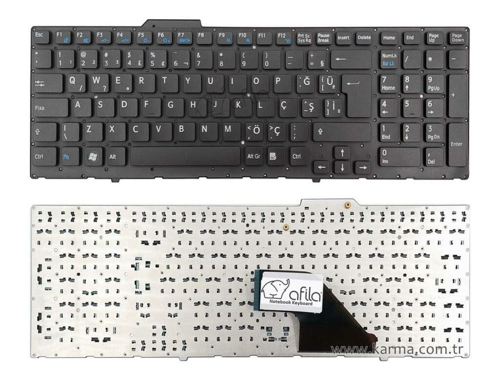 Sony Vaio VPCF11 Serisi Notebook Klavyesi Siyah TR / Çıtasız
