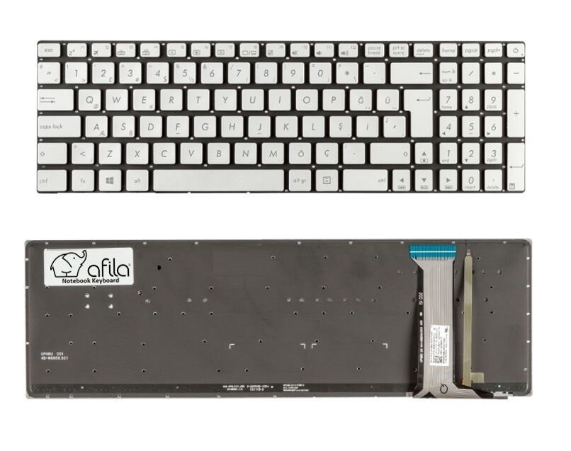Asus N551JM, N551JQ, N551JQ-AS71 Notebook Klavyesi Gri TR ışıklı