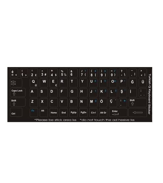 Dell Notebook Klavye TR Stiker Siyah