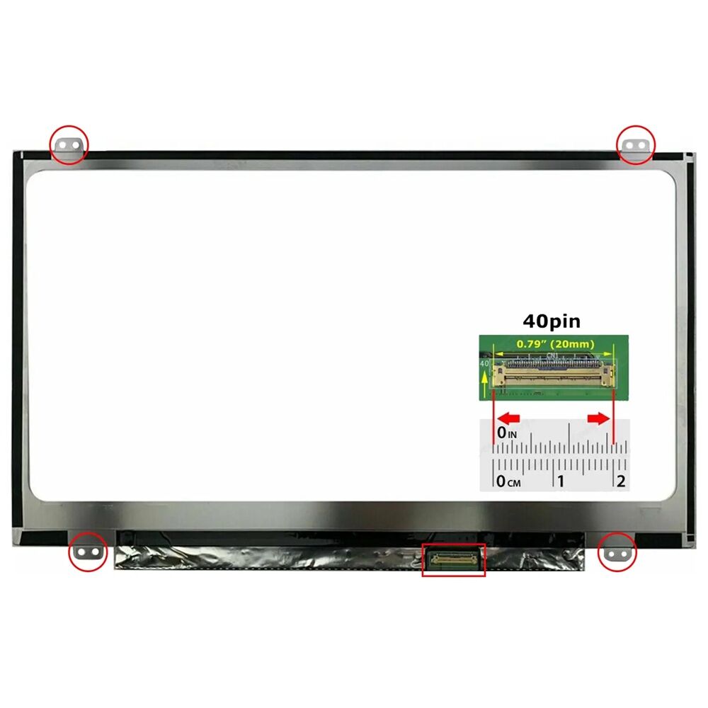 R140NWF5-R1 Uyumlu 14.0'' inç 40pin Slim 1920*1080 Full HD (FHD) Lcd Ekran, Panel, Dokunmatik'li (Soket 20mm) / Vidalı