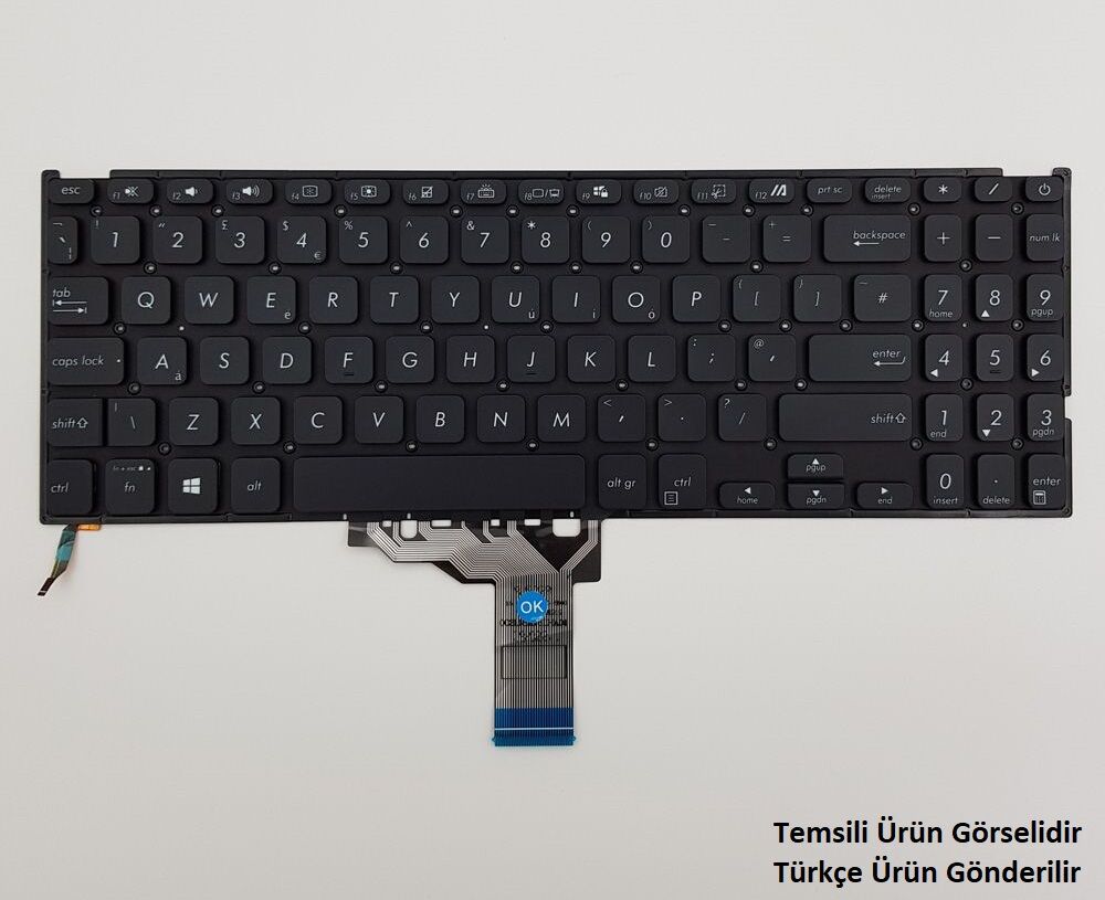 Asus X509Uj-Ej X509Uj-Ej037T X509Uj-Ej048T Klavye (Siyah TR) ışıklı