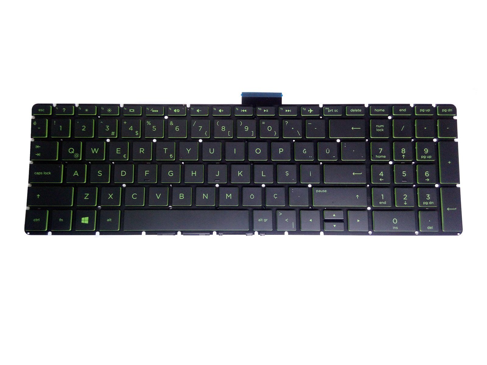 Hp 15s-eq1036nt (27S12EA) Klavyesi (Siyah TR) Yeşil ışıklı