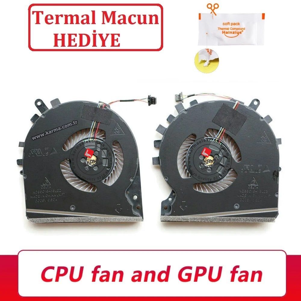 Hp Pavilion Gaming 15-DK2017nt işlemci CPU, Ekran Kartı GPU Fanı, Sağ-Sol SET (1 Takım Fan)