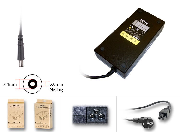 Casper Excalibur G750.8750-DJ10X Uyumlu Notebook Adaptörü, Şarj Aleti Cihazı 230W