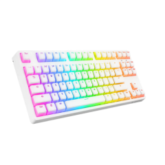 Rampage KB-R136 GHOST Beyaz Type-C Bağlantılı RGB Puding Tuşlu Brown Switch US Gaming Oyuncu Klavye