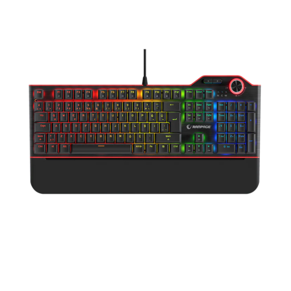 Rampage Hydra R6 Full Color RGB LED Gaming Pro Blue Switch Aluminyum Kaplama Multimedia Mekanik Klavye