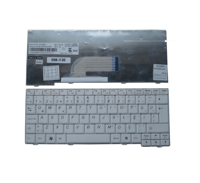 Lenovo ideapad S10-2 20027 2957 Notebook Klavye (Beyaz TR)