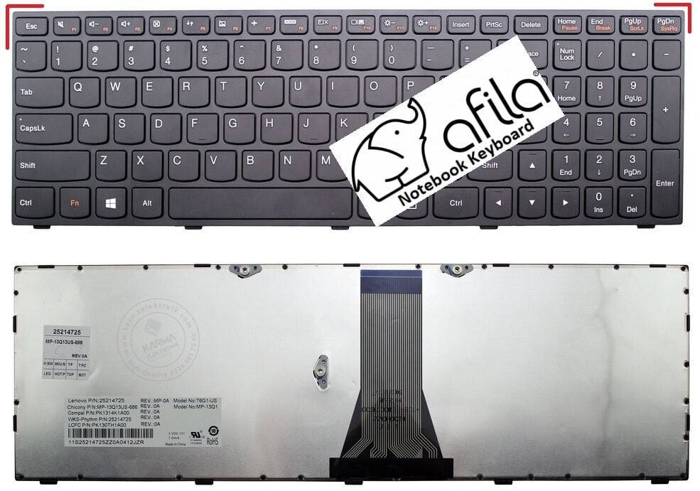 Lenovo Flex 2-15D Flex 2-15D 20377 80EF Klavyesi (Siyah TR)