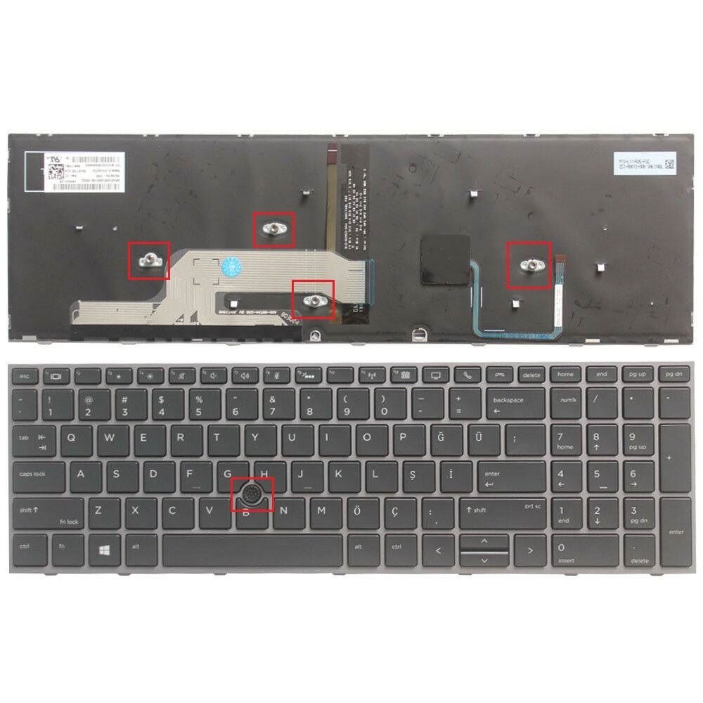HP Zbook 15 G5 2ZC42EA 2ZC54EA 2ZC64EA 2ZC67EA Notebook Klavyesi, Laptop Tuş Takımı (Siyah TR) ışıklı