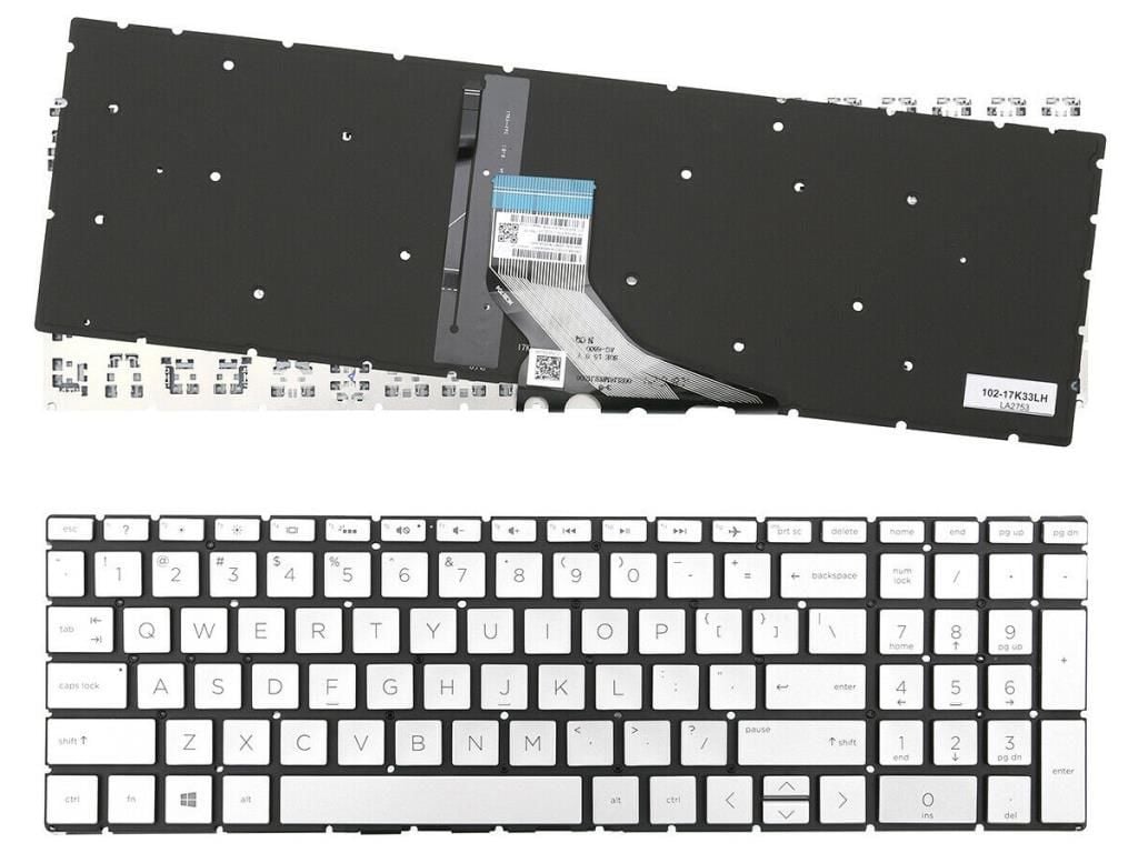 Hp Pavilion 15-db1001nt (6HY22EA) Notebook Klavyesi (Silver, Gri TR) ışıklı