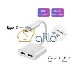2in1 Type-C to Type-C Kulaklık ve Şarj Çoklayıcı Converter Adapter Çevirici Çoklayıcı