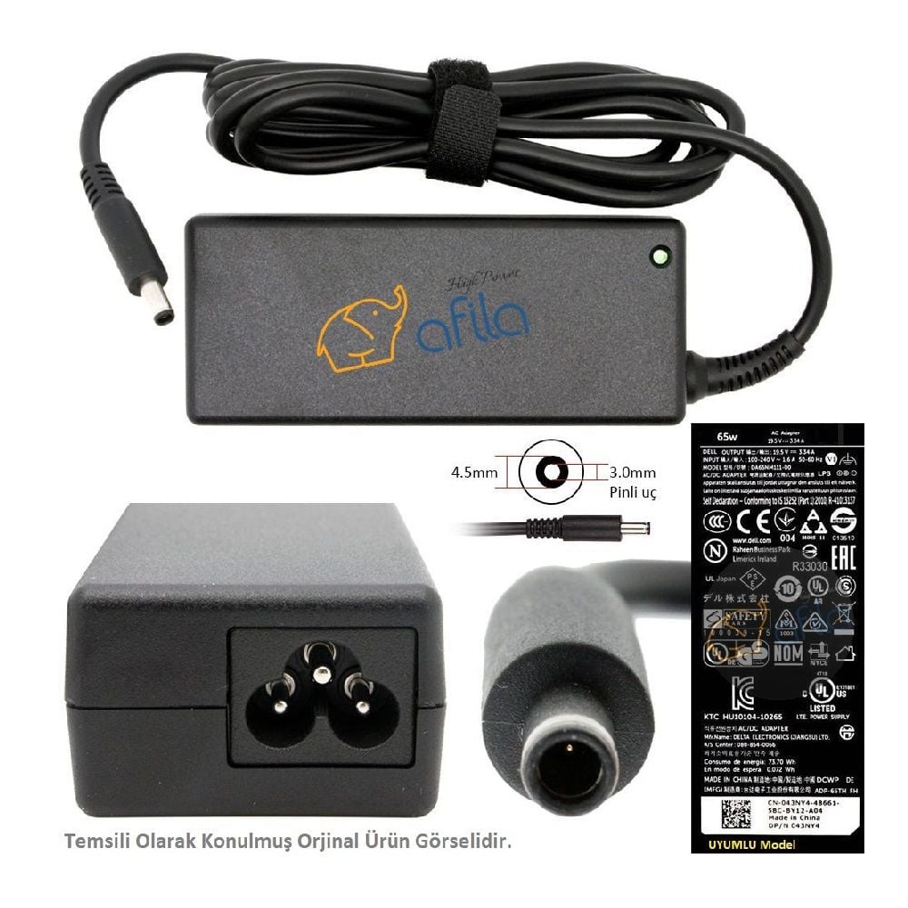 Dell 15-7567 Adaptör Cihazı, Şarj Aleti (65W)