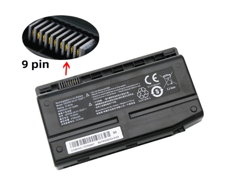 Monster GE5SN-00-01-3S2P-1 Notebook Bataryası, Laptop Pili (9 Pin)