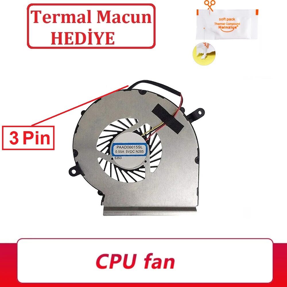 MSI GE62 Apache 2QC-607XTR, 2QE-070TR Notebook Gpu-Vga Ekran Kartı Fanı - Ver.1 (3 Pin)