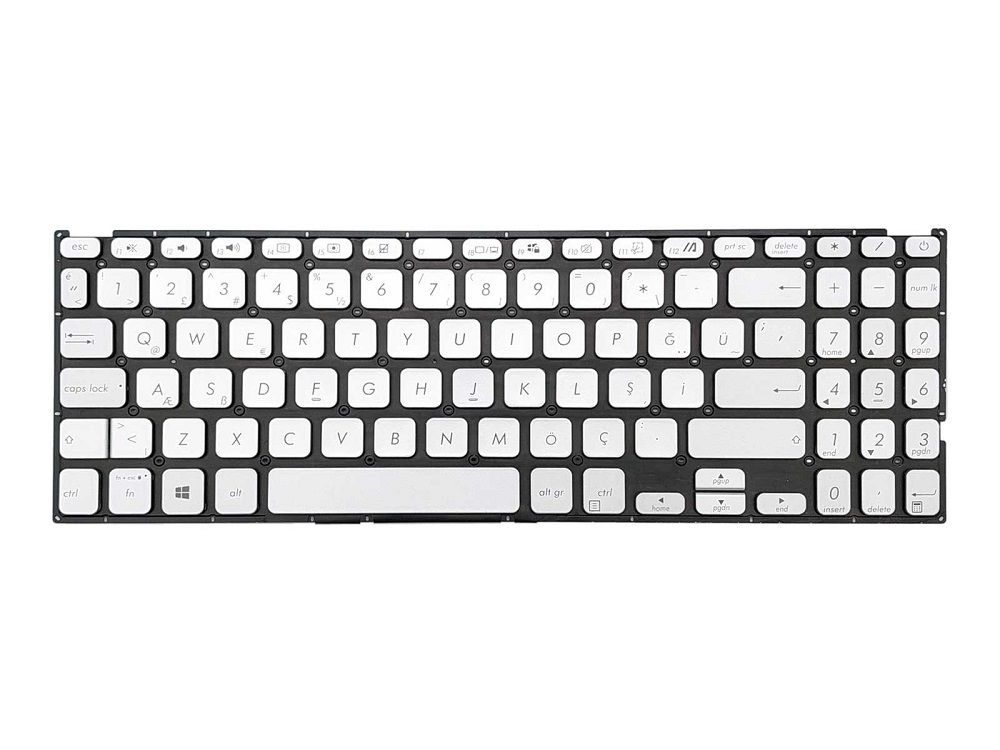 Asus X515EP-EJ204TA39 Uyumlu Notebook Klavyesi, Laptop Tuş Takımı (Silver, Gri TR)