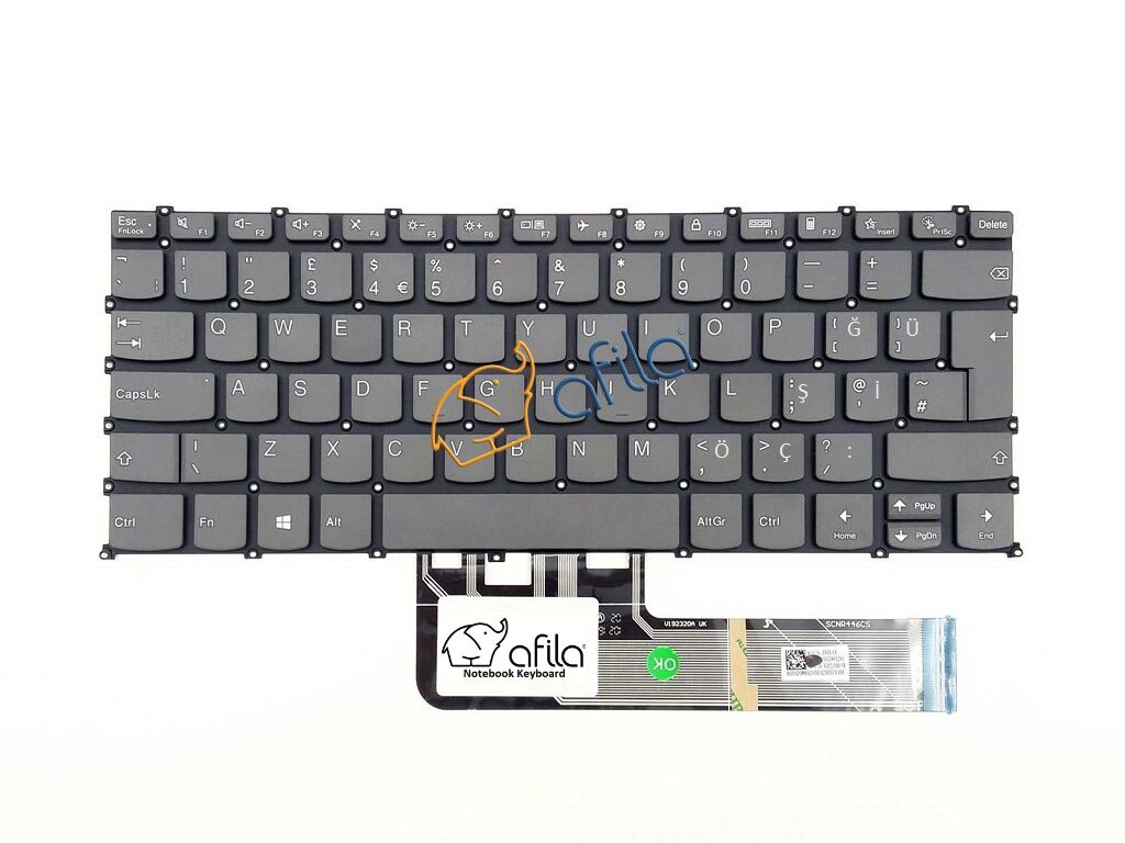 Lenovo ideaPad 3-14ITL6 Type 82H7 Uyumlu Notebook Klavyesi, Laptop Tuş Takımı (Füme Gri TR)