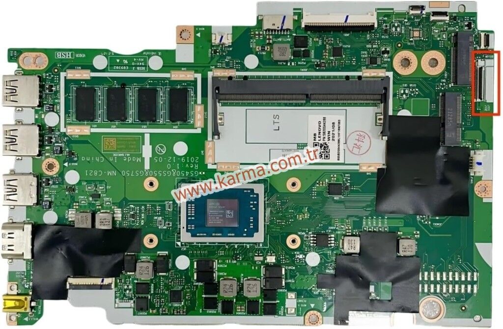 NM-C821 Lenovo ideaPad 3-15ADA05, 3-14ADA05 Anakart, MainBoard GS450/GS550/GS750 (AMD R3-3250U CPU, 4GB RAM) / Sıfır