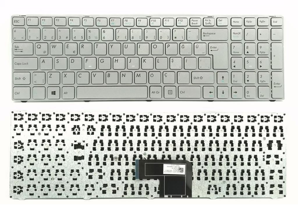 Casper C700, C800 Notebook Klavyesi (Silver, Gri TR) Ver.2 / KL0867V2S