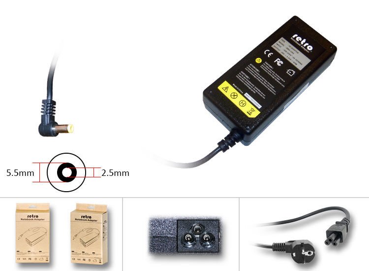 Fujitsu Siemens Amilo Pa1510, Pi1505, Pi2512, Si2636 Adaptör (65W)